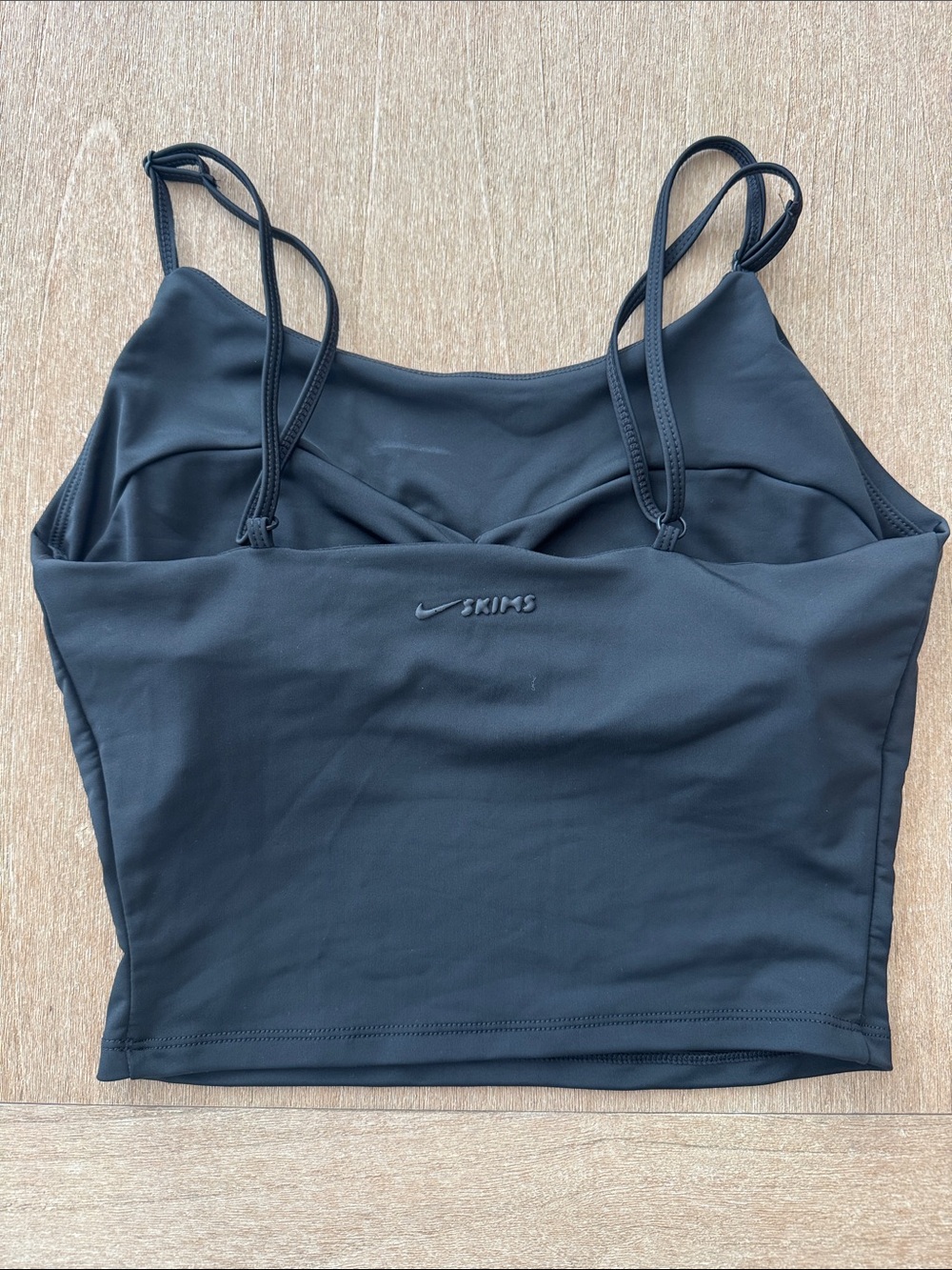 Nike x Skims: Black Strappy Crop Sports Bra Top